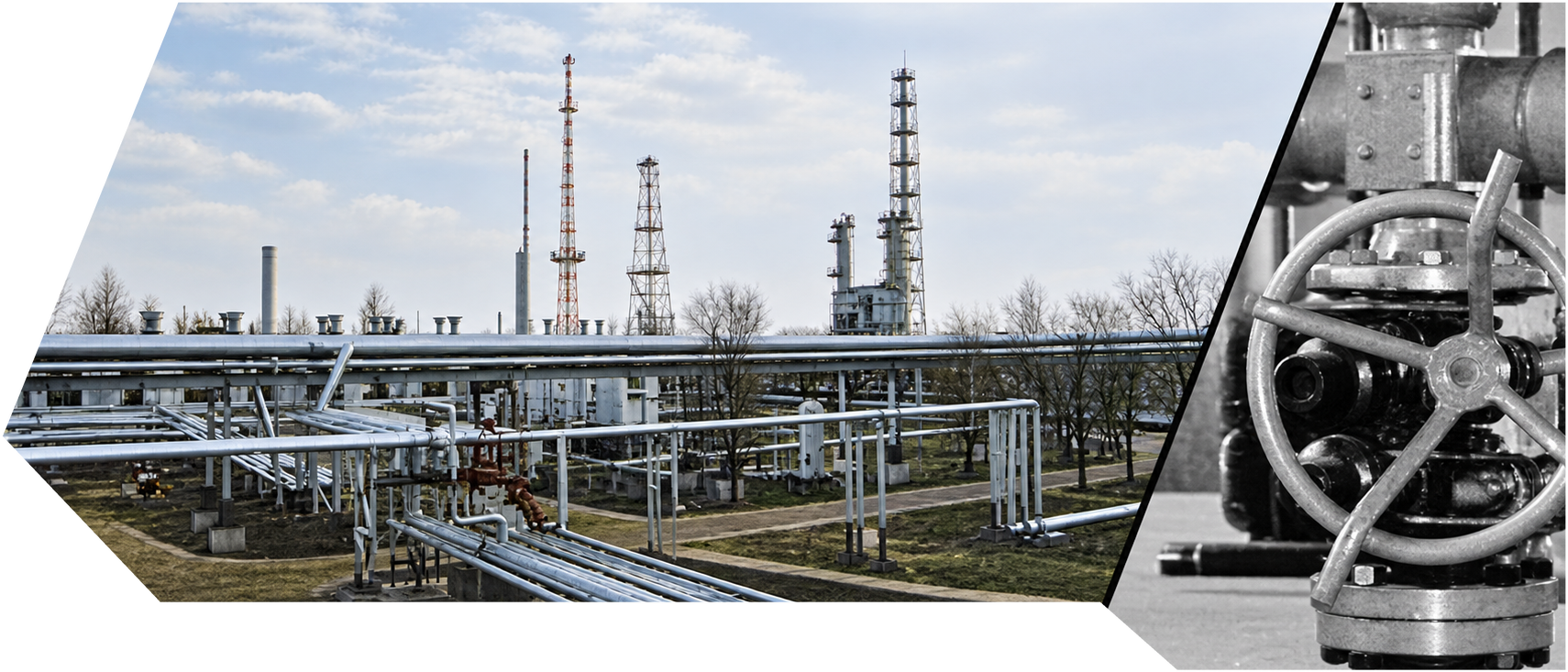 Промышленная площадка нефтегазодобывающего комплекса